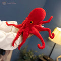 Vibrant Red Realistic Octopus Stuffed Animal