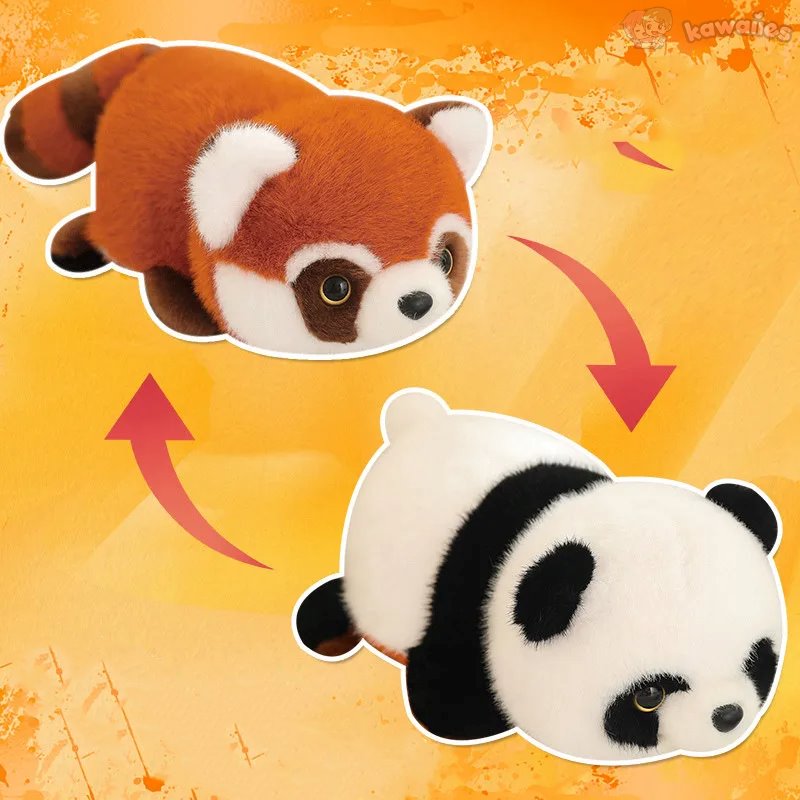 Adorable Reversible Plush: Red Panda to Panda Transformation!