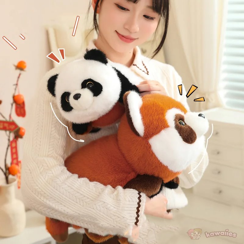 Adorable Reversible Plush: Red Panda to Panda Transformation!