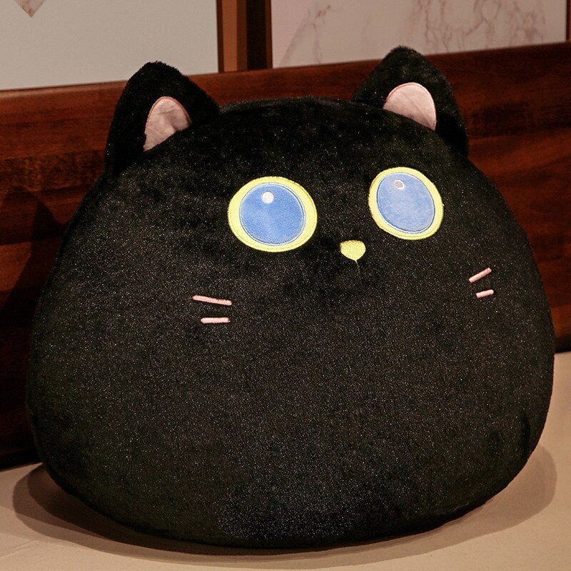 Adorable Round Plushie Collection: Cat, Bunny, and Fox Pillows