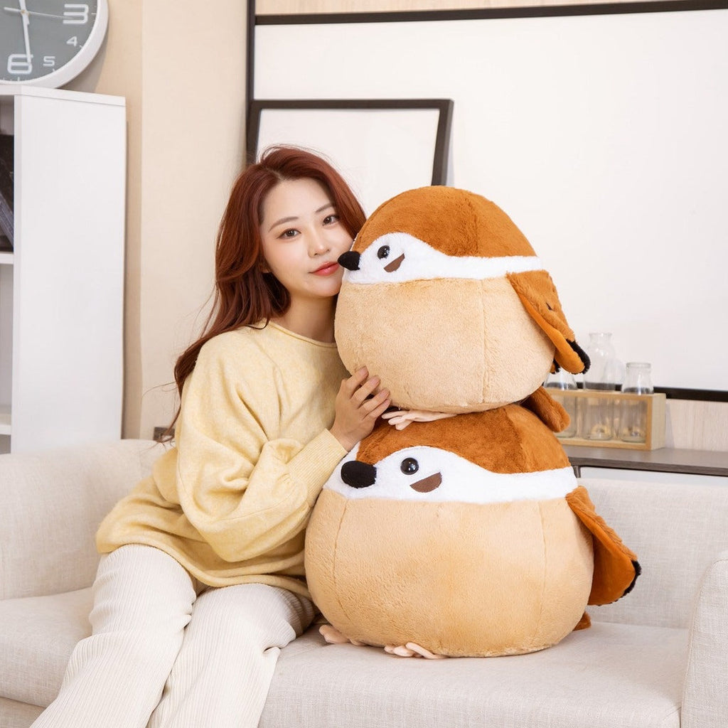 Adorable Round Chonky Plushies: Sparrow, Raven, and Crow Collection