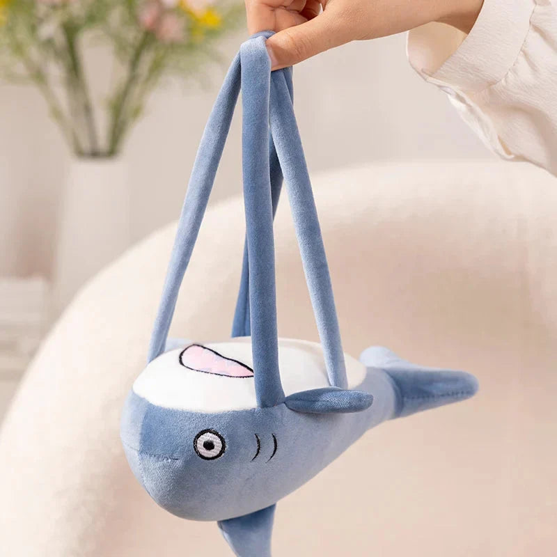 Adorable Schnauzer Plush Toy with Shark Bag Design