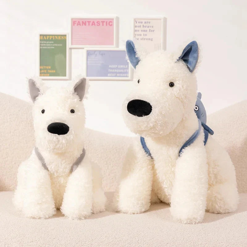 Adorable Schnauzer Plush Toy with Shark Bag Design