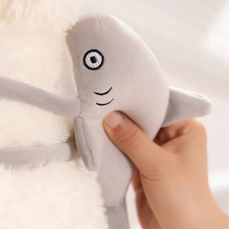Adorable Schnauzer Plush Toy with Fun Shark Bag