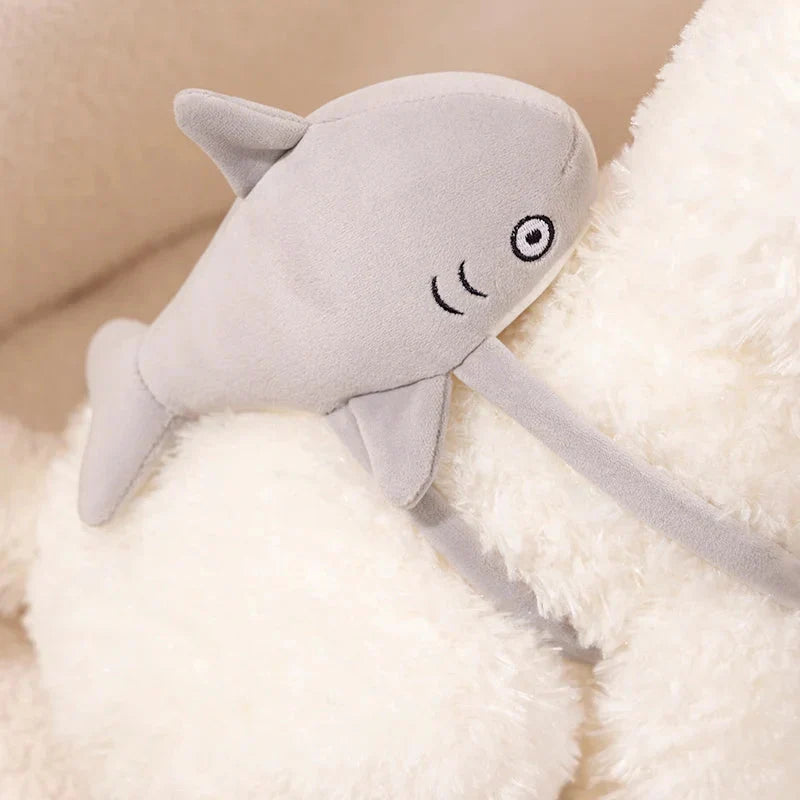 Adorable Schnauzer Plush Toy with Shark Bag Design