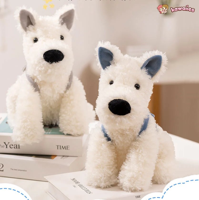 Adorable Schnauzer Plush Toy with Fun Shark Bag