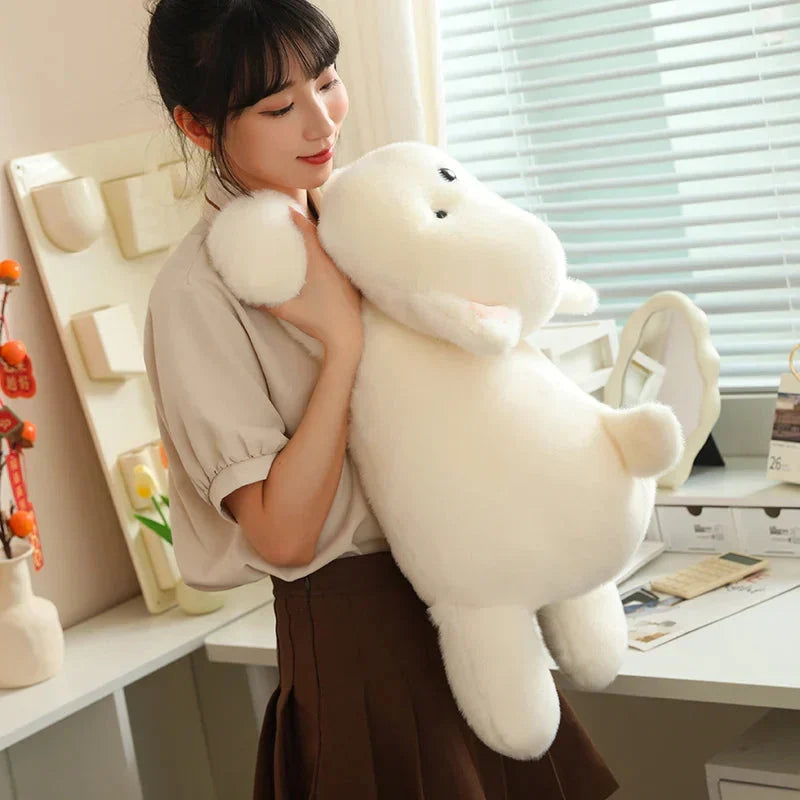 Adorable Snowy the White Maltese Plush Toy with Fun Frog Hat