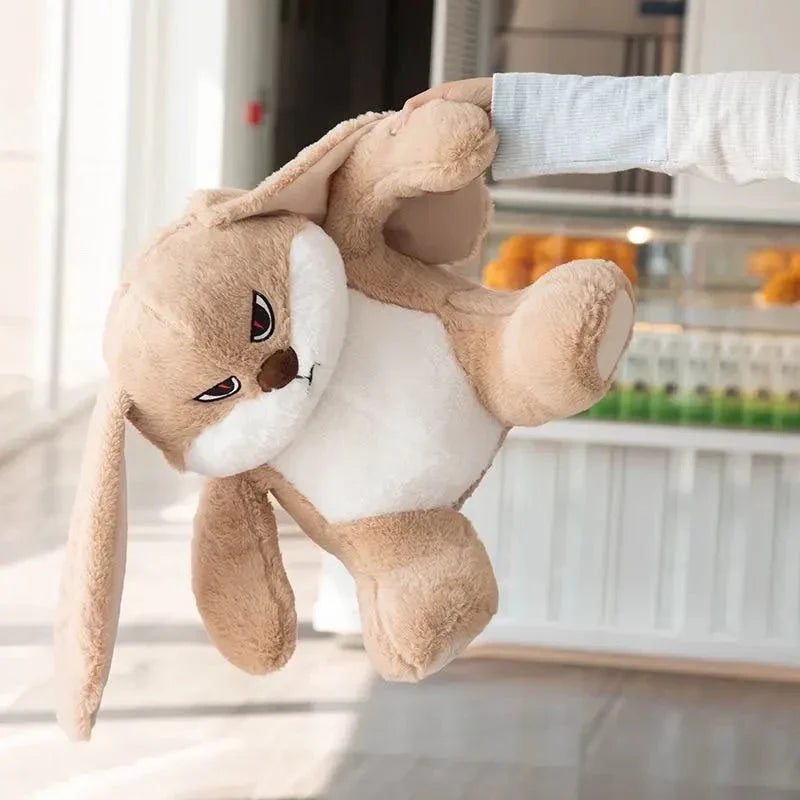 Furious Fluffy Beige Bunny Plush - Spike the Adorable Companion!