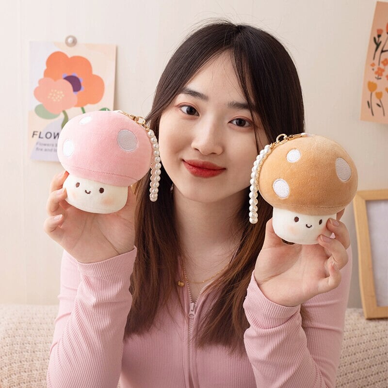 Adorable Squishy Mushroom Plush Keychain Companions