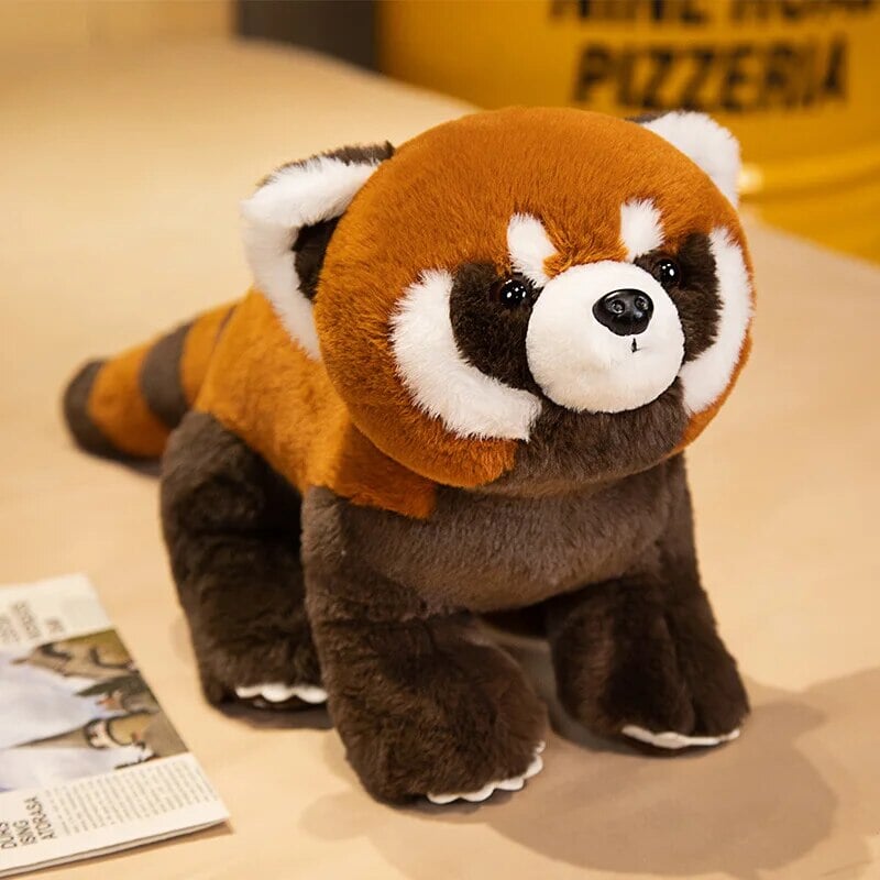 Standing Life-like Fluffy Red Panda Plush
