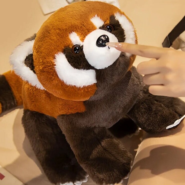 Standing Life-like Fluffy Red Panda Plush