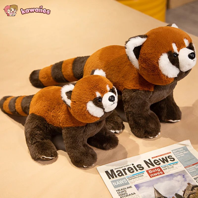 Standing Life-like Fluffy Red Panda Plush