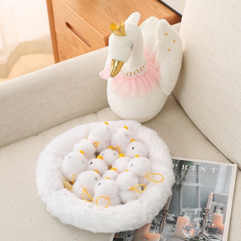 Adorable Swan and Chicken Family Plush Toys