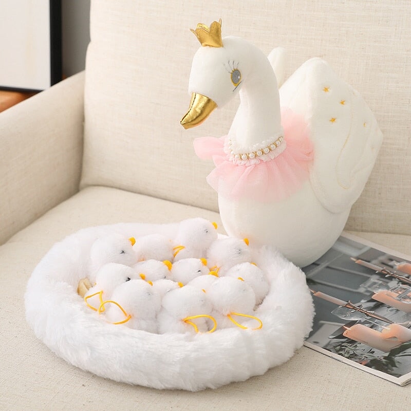 Adorable Swan and Chicken Family Plush Toys