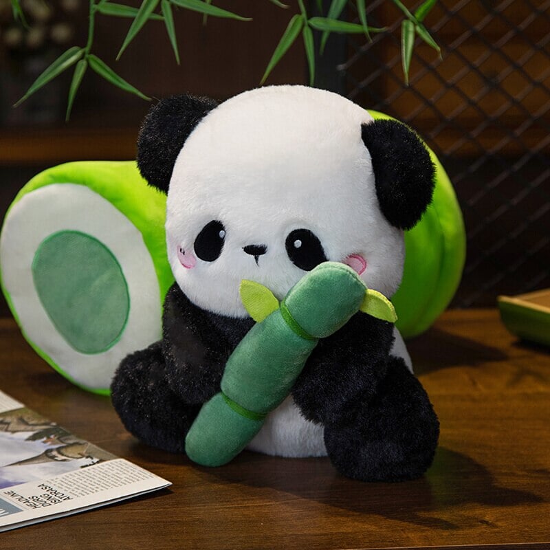 Cuddle Up with Sze Sze the Panda Bamboo Hut Plushie!
