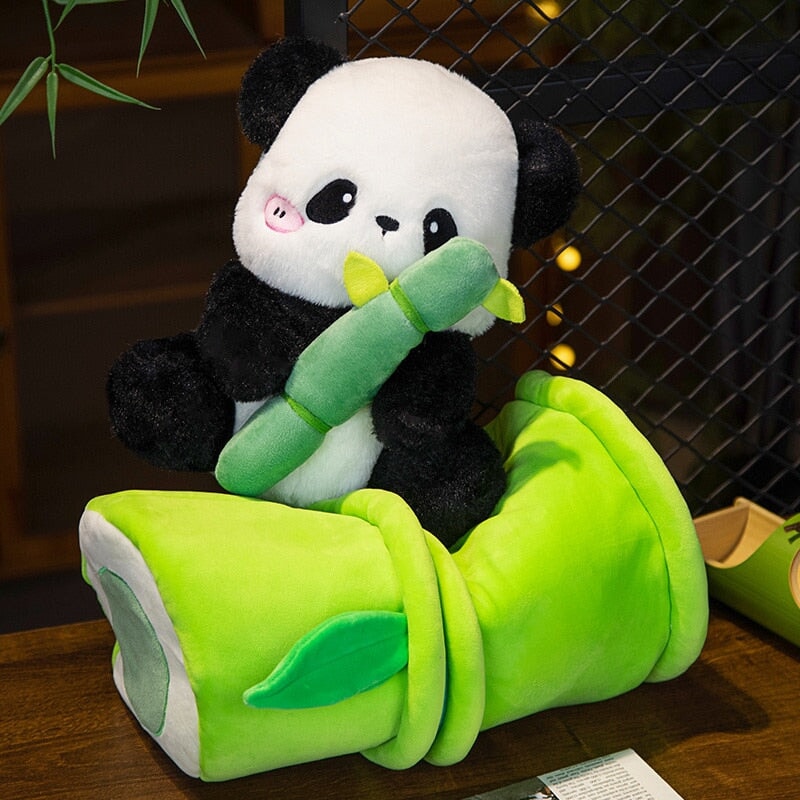 Cuddle Up with Sze Sze the Panda Bamboo Hut Plushie!