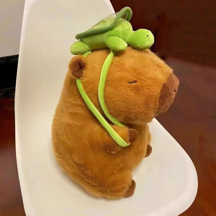Charming Capybara Turtle Backpack Plushies