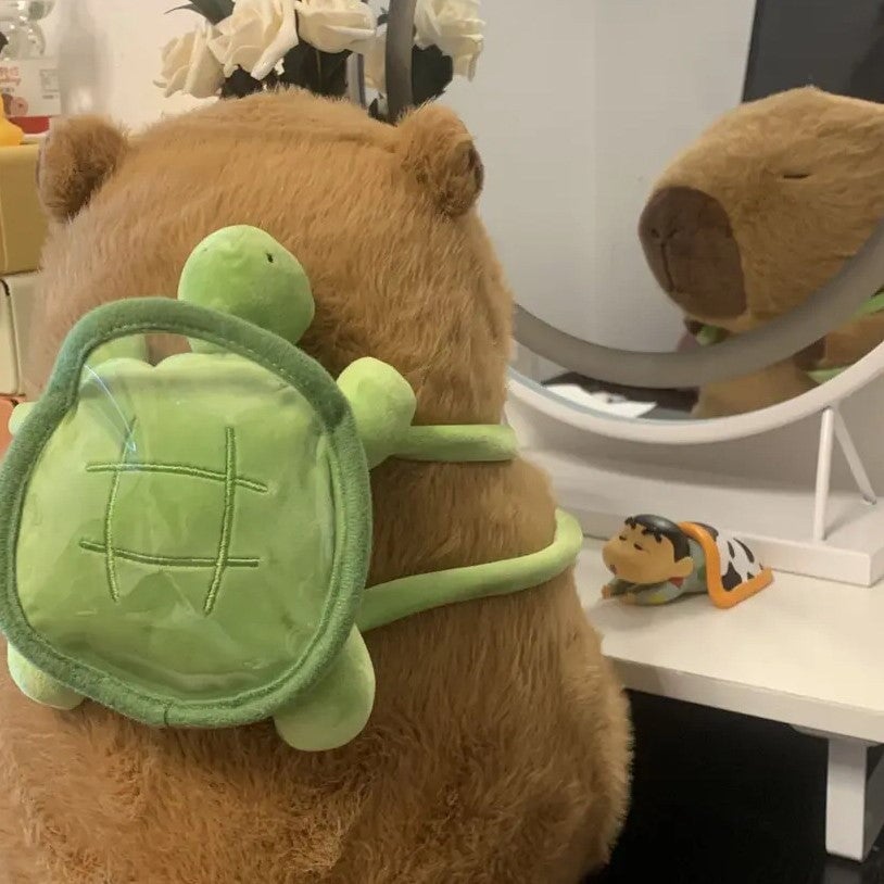 Charming Capybara Turtle Backpack Plushies