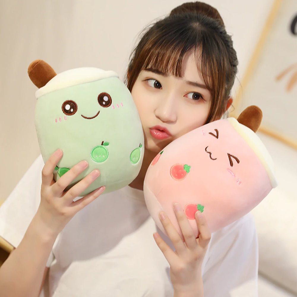Delightful Bubble Tea-Inspired Fruit Plushies Collection for the Whole Family!