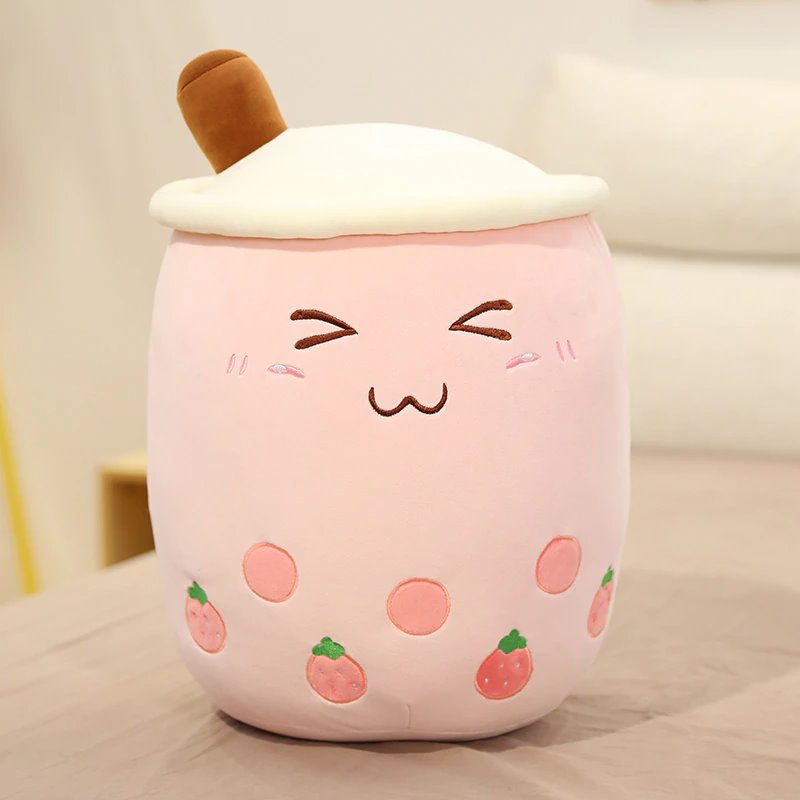 Delightful Bubble Tea-Inspired Fruit Plushies Collection for the Whole Family!