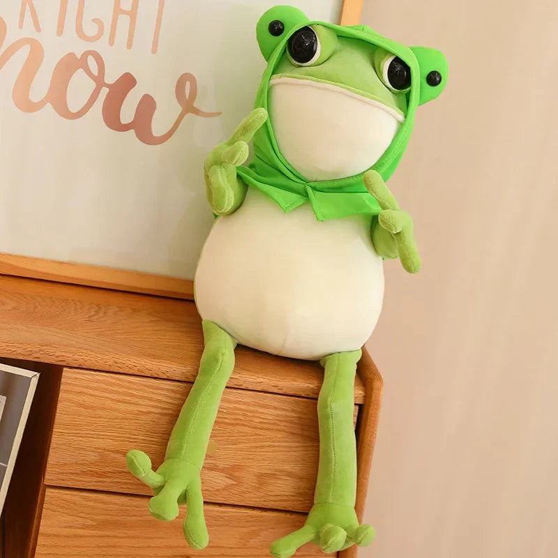 Tito the Hilarious Green Frog Plush Toy with Stylish Hat