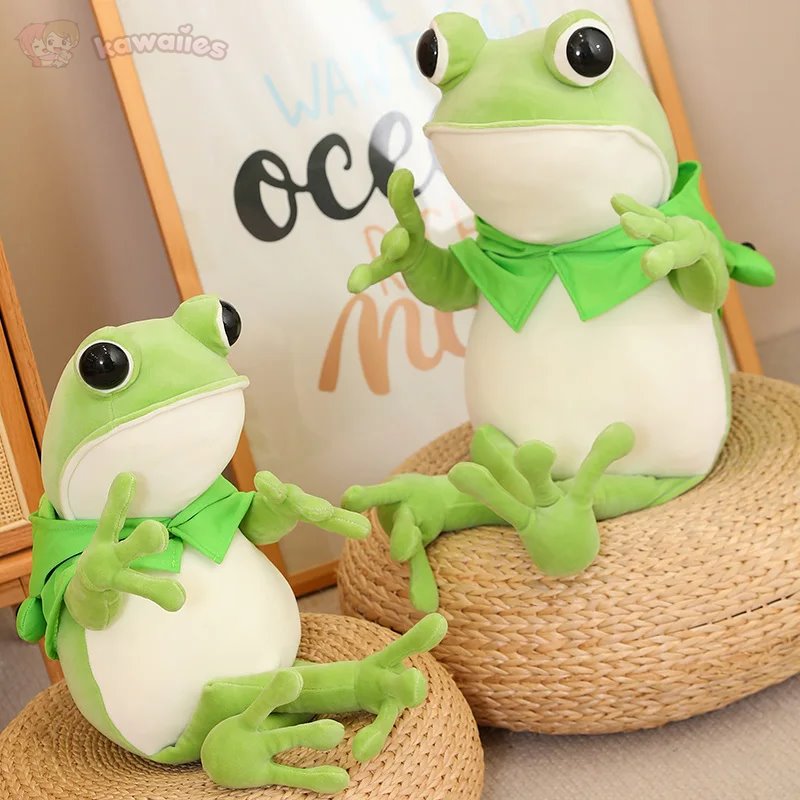 Tito the Hilarious Green Frog Plush Toy with Stylish Hat