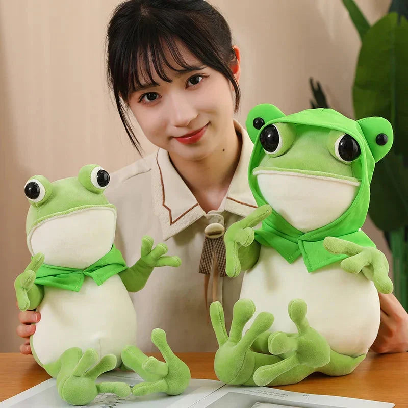 Tito the Hilarious Green Frog Plush Toy with Stylish Hat