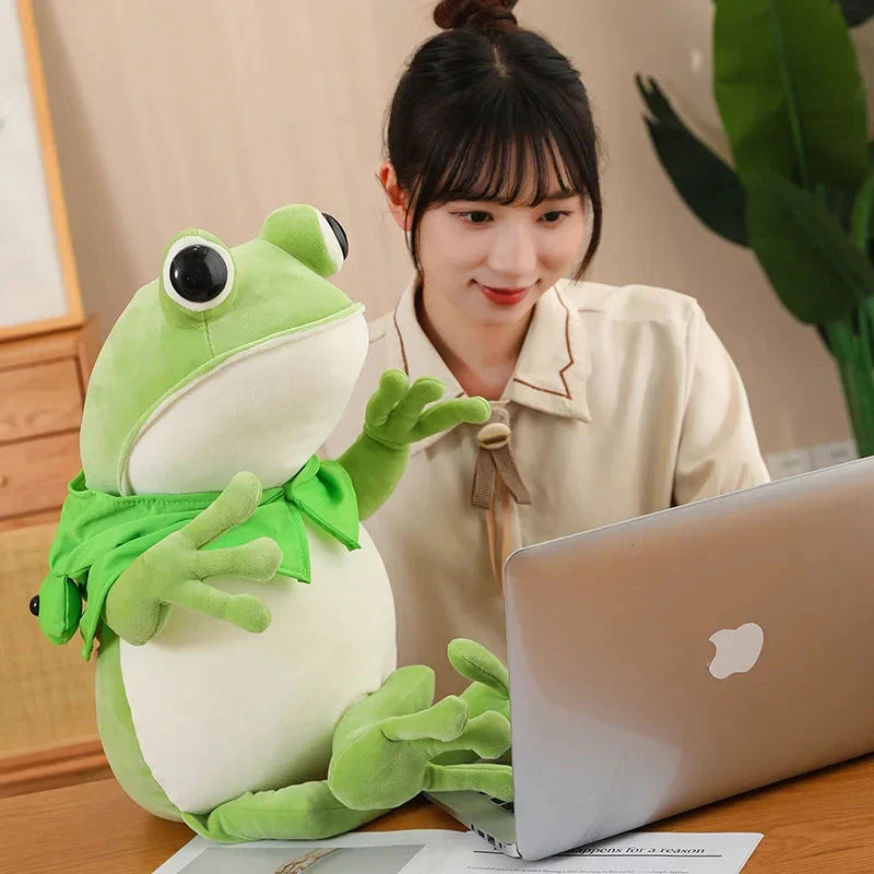Tito the Hilarious Green Frog Plush Toy with Stylish Hat