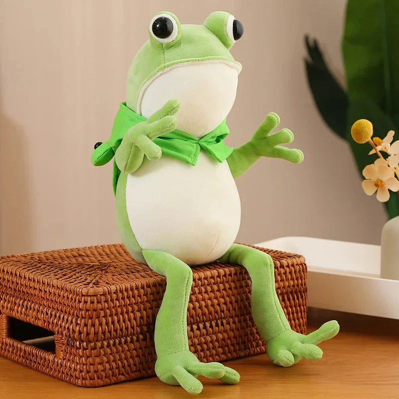 Tito the Hilarious Green Frog Plush Toy with Stylish Hat