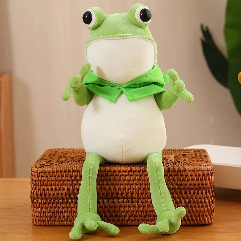 Tito the Hilarious Green Frog Plush Toy with Stylish Hat