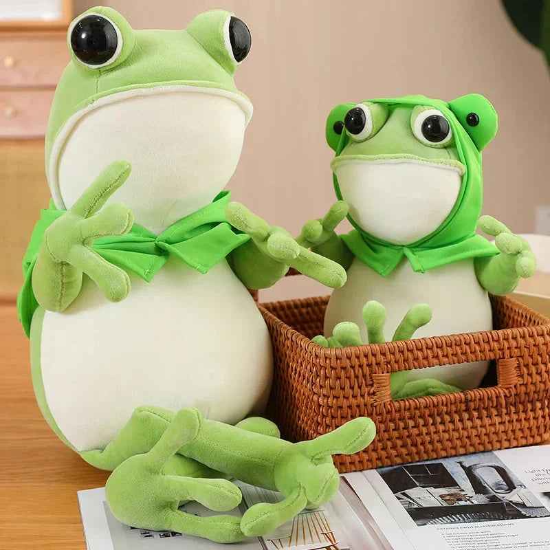 Tito the Hilarious Green Frog Plush Toy with Stylish Hat