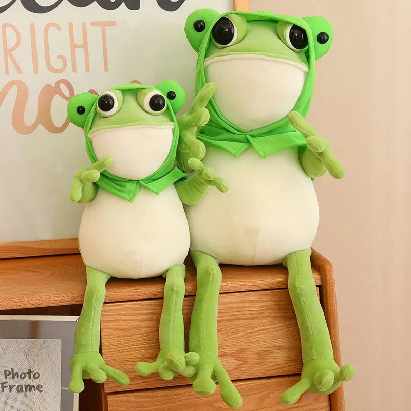 Tito the Hilarious Green Frog Plush Toy with Stylish Hat