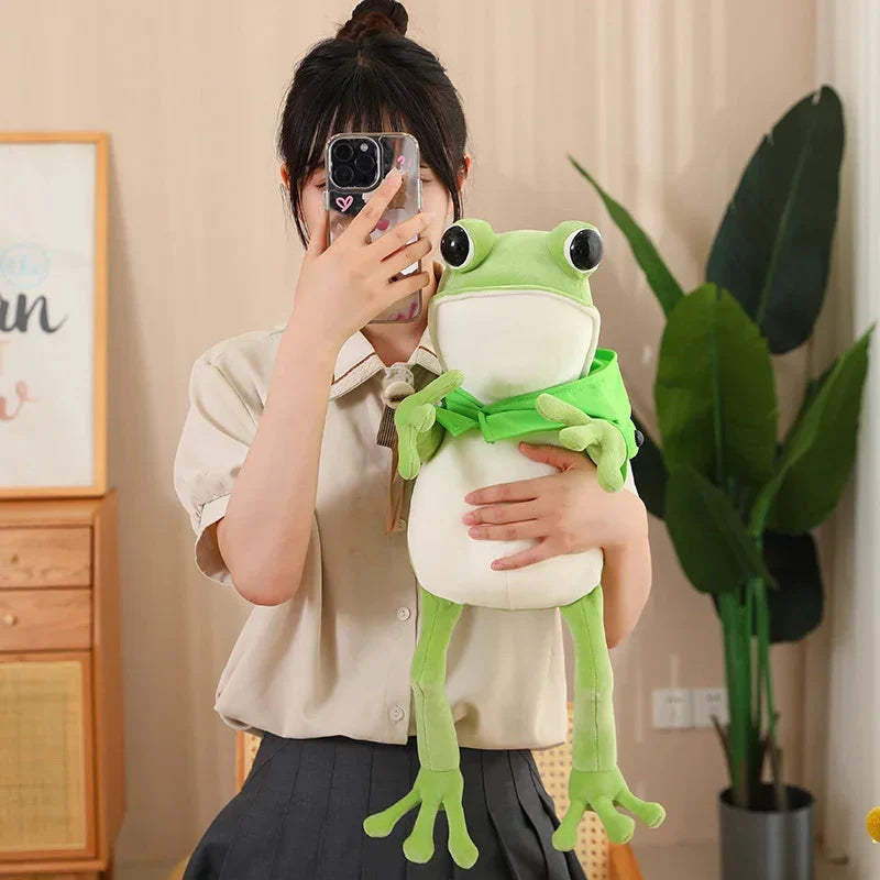 Tito the Hilarious Green Frog Plush Toy with Stylish Hat