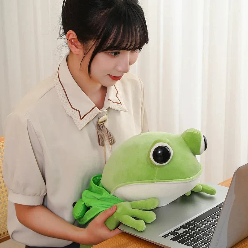Tito the Hilarious Green Frog Plush Toy with Stylish Hat