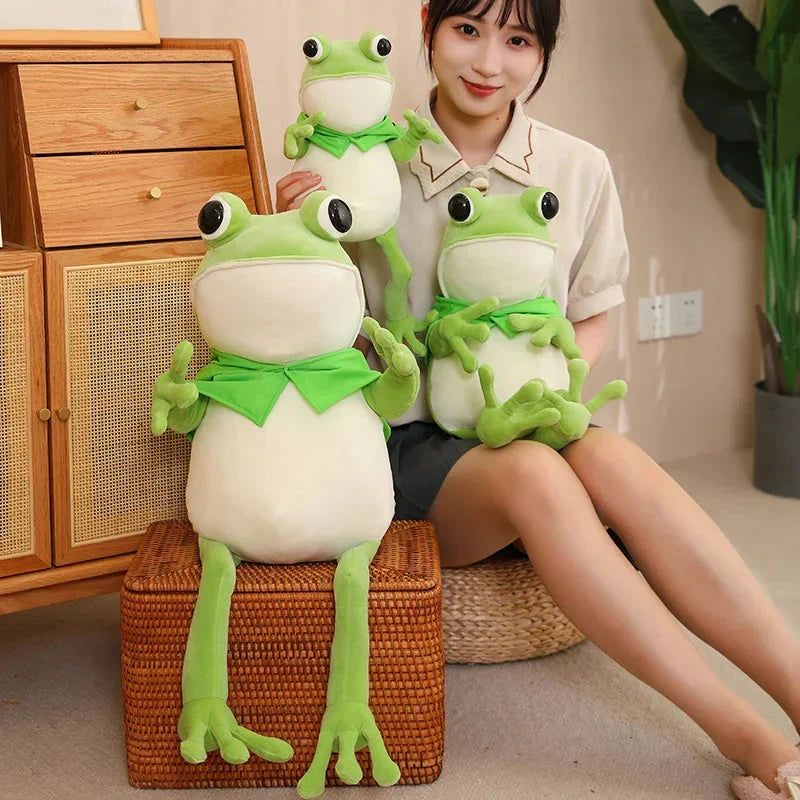 Tito the Hilarious Green Frog Plush Toy with Stylish Hat