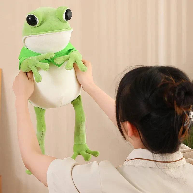 Tito the Hilarious Green Frog Plush Toy with Stylish Hat