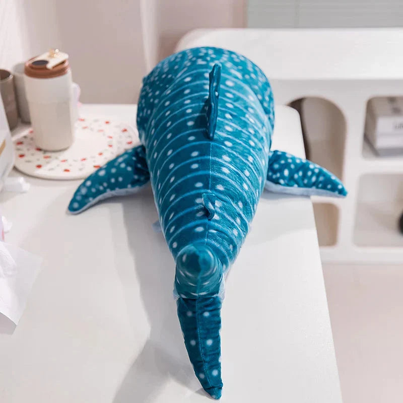 Adorable 75cm Plush White Beluga and Blue Whale Shark Stuffed Animals