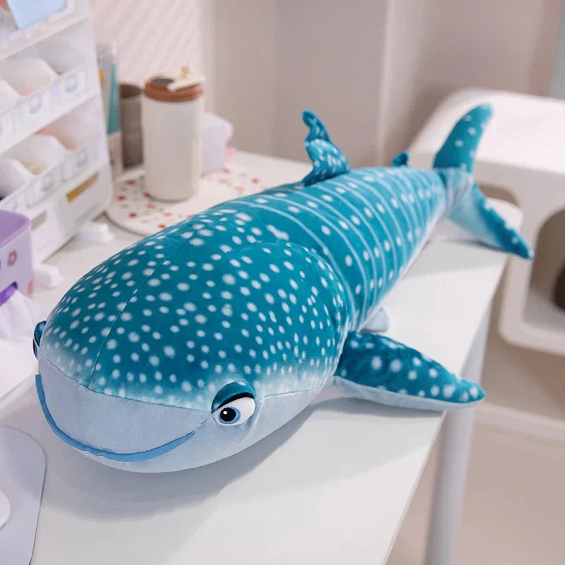 Adorable 75cm White Beluga Blue Whale Shark Plush Toy