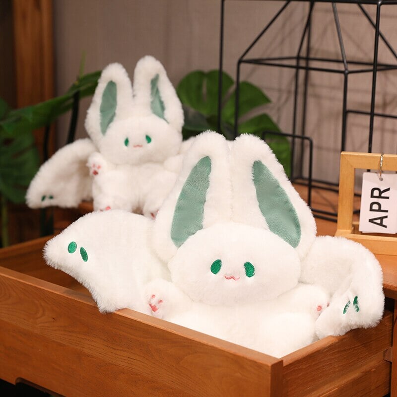 White Kawaii Fluffy Bat Plushie