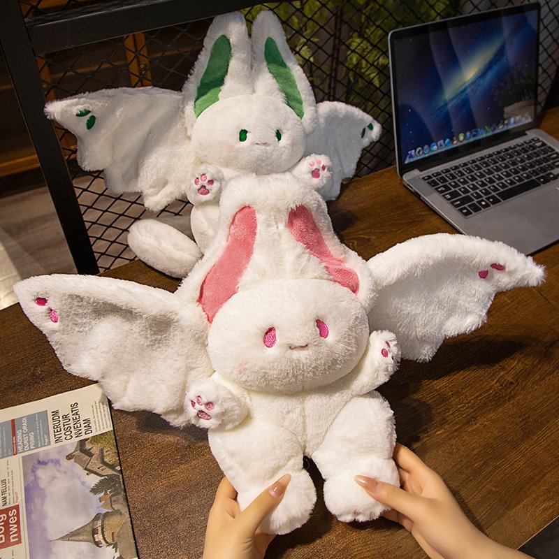 White Kawaii Fluffy Bat Plushie