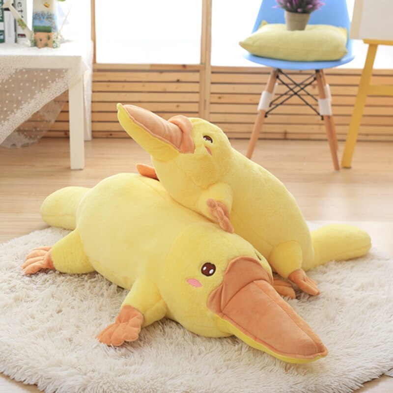 Adorable Yellow Kawaii Long Snuggly Platypus Plush Toy