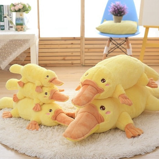 Adorable Yellow Kawaii Long Snuggly Platypus Plush Toy