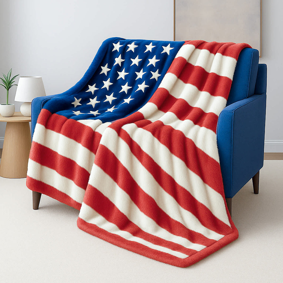 Luxury Home American Flag Throw Blanket