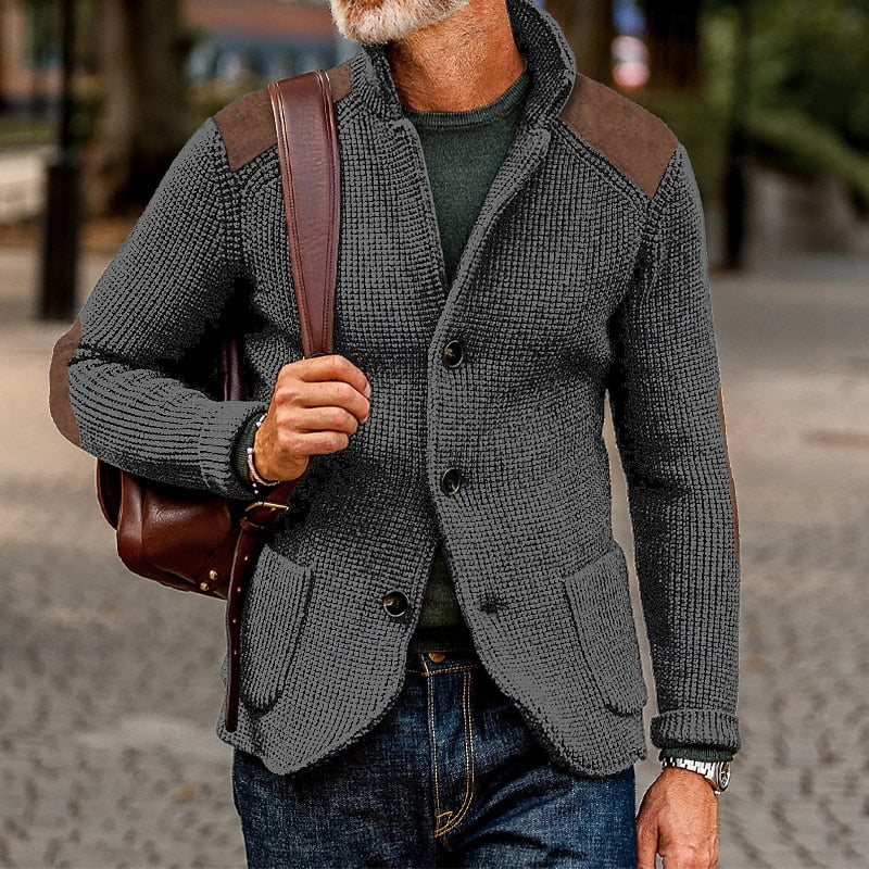 Baxter | Strukturierte Strickjacke mit Stehkragen