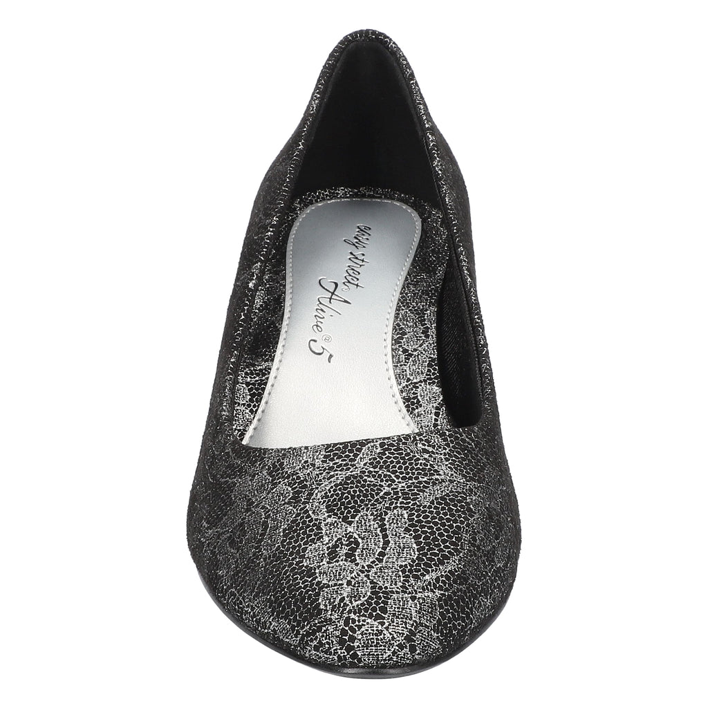 Easy Street Women's Ballari Silver Lace Pumps