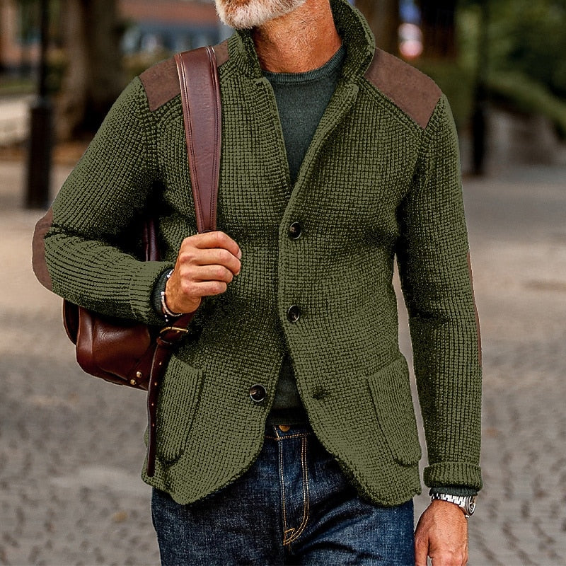 Baxter | Strukturierte Strickjacke mit Stehkragen