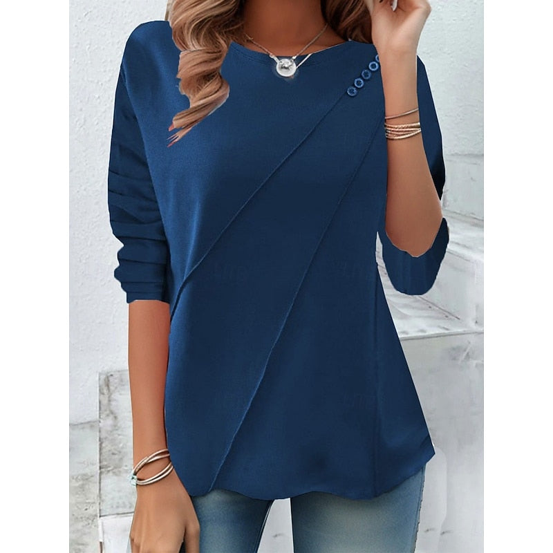 Elise | Drapierte Bluse mit Knopfdetails
