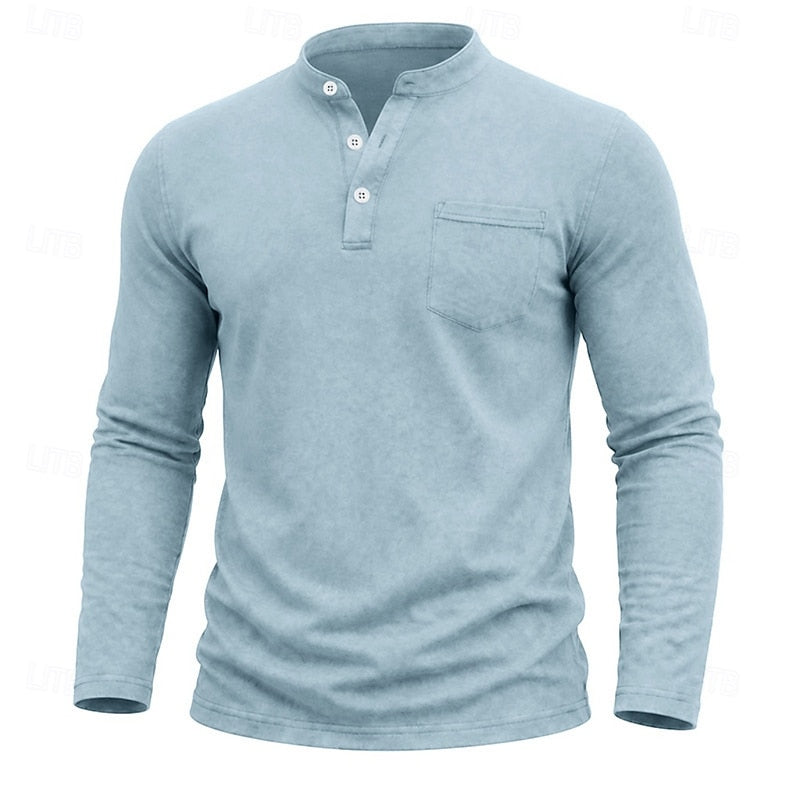 Owen | Klassisches Henley-Langarmshirt