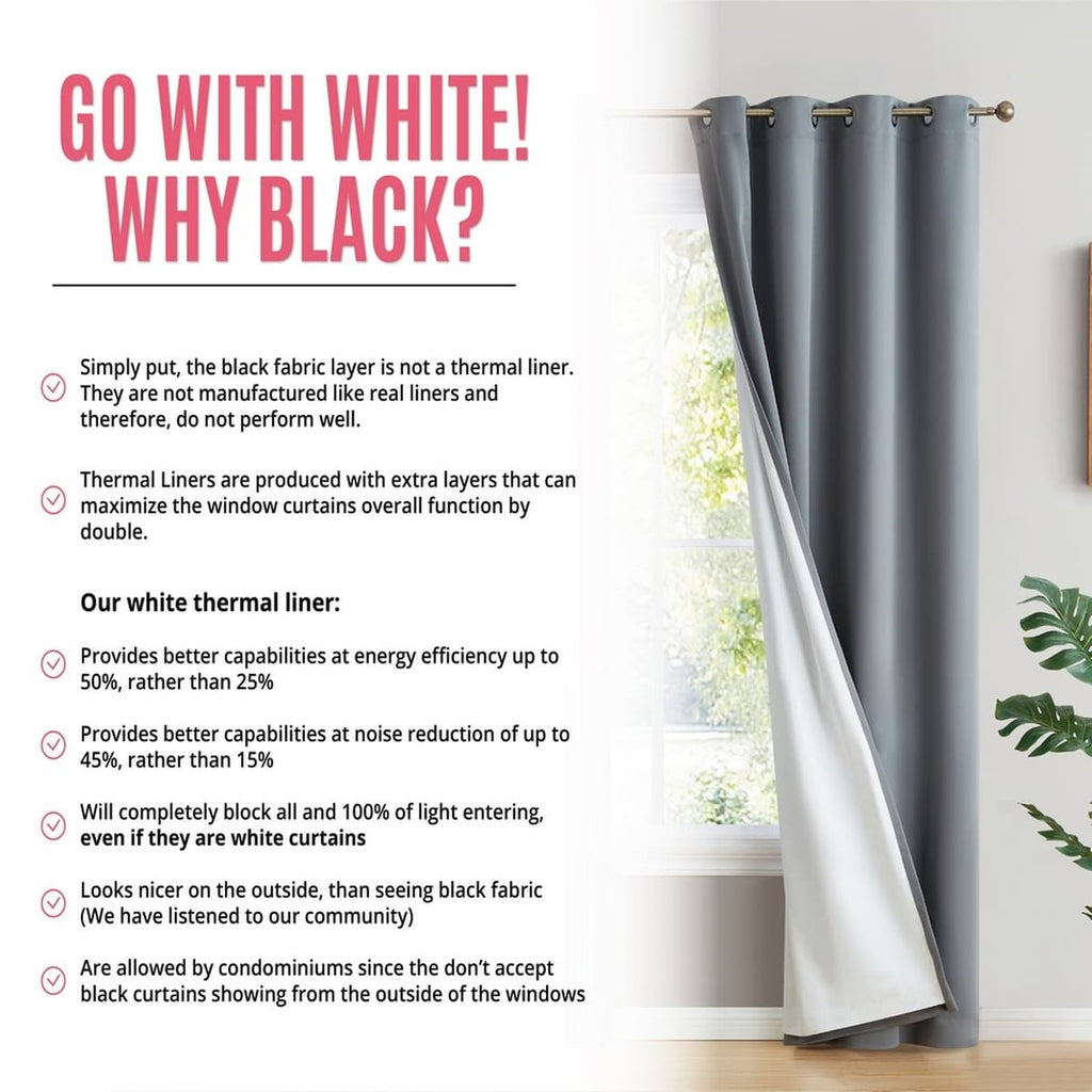 Thd Virginia 100% Blackout Grommet Total Privacy Curtain Panels - Set of 2