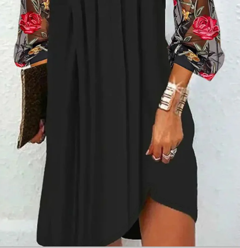 Camille | Elegantes Blumenkleid mit Ärmeln